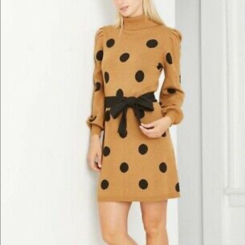 Who What Wear polka dot knit dress, super comfy, mild balloon sleeves